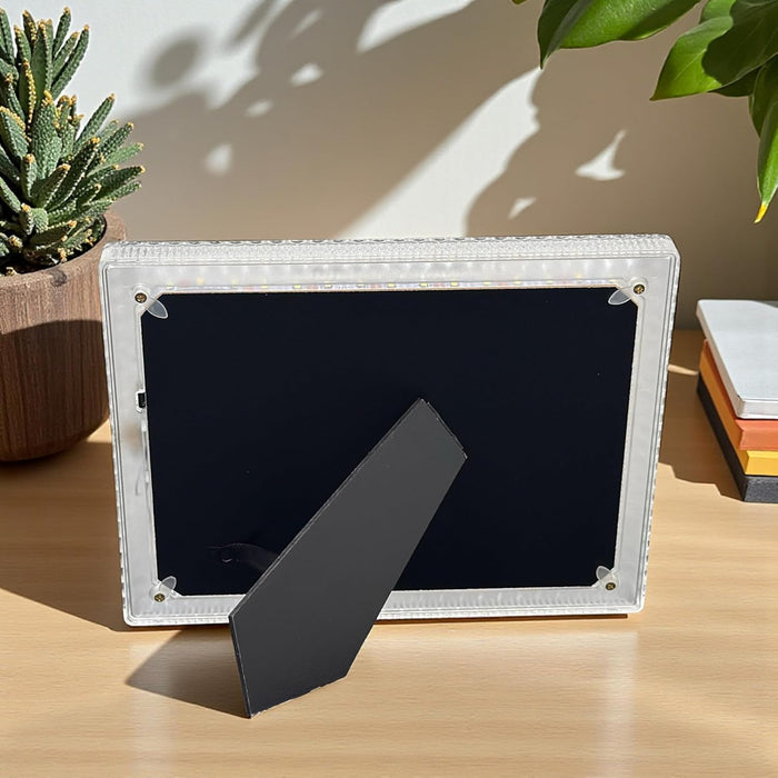 Art Street Happy Birthday Led Couple Photo Frame with Rectangle Mat, Table Top LED Photo Frame, Size: 4x6 Inch