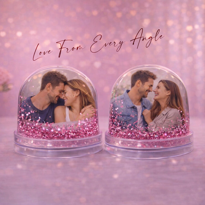 Art Street Pink Heart Glitter Liquid Photo Frame, Tabletop Frame with Swirling Glitter Hearts, Acrylic Water Frames for Valentine's Day Gift, Romantic Keepsake, Personalized Photo Gift, 3.5x3.5 Inch