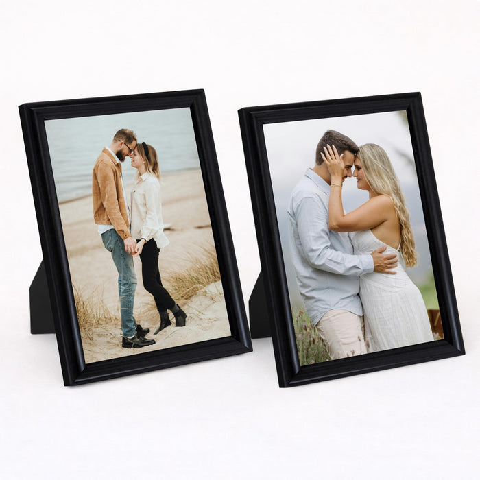 Art Street Picture Table Photo Frame Set of 2 for Bedroom, Tabletop Frames with Stand, Modern Farmhouse Photo Frames for Couples, Weddings, Home Decor, Portrait or Landscape Display (Black,5x7 Inch)