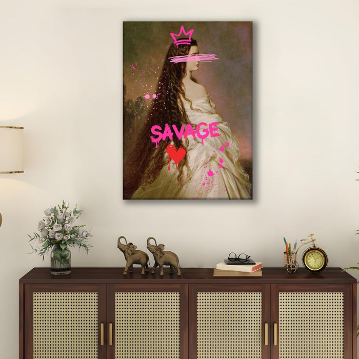 Savage Canvas Painting Feminist, Motivational Poster, Feminist gifts (16x22 Inch)