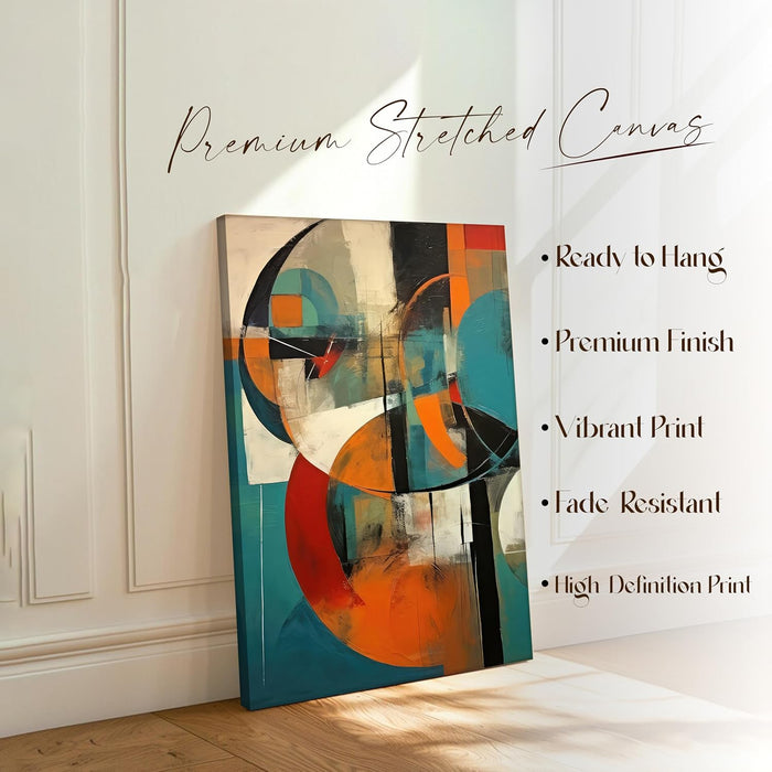 Abstract Stretched Canvas Multicolor Wall Art Painting Geometric Digital Painting ‰ÛÒ 22x34 Inch