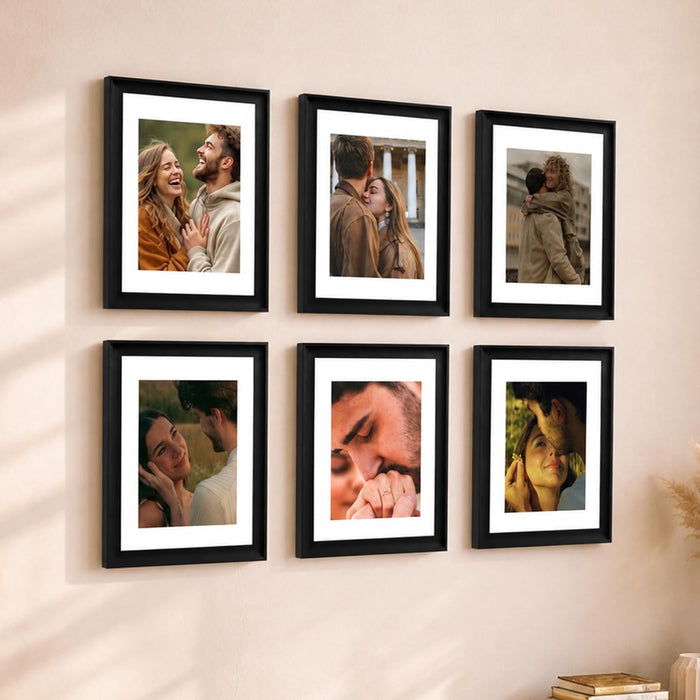 Premium White Photo Frame Set of 6 for Living Room | Classic Wooden Picture Frames for Photos, Artwork & Kids Room | Wall Décor (8x10 Inch)
