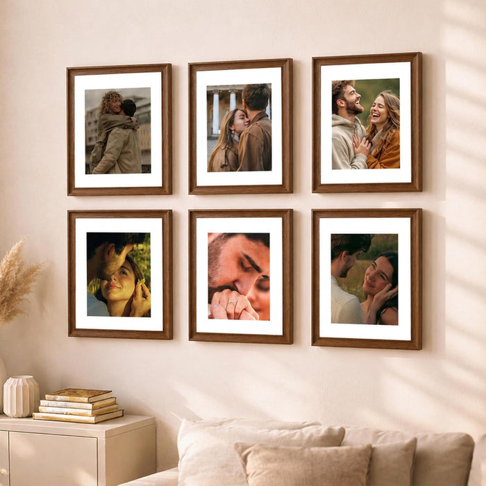 Premium White Photo Frame Set of 6 for Living Room | Classic Wooden Picture Frames for Photos, Artwork & Kids Room | Wall Décor (8x10 Inch)