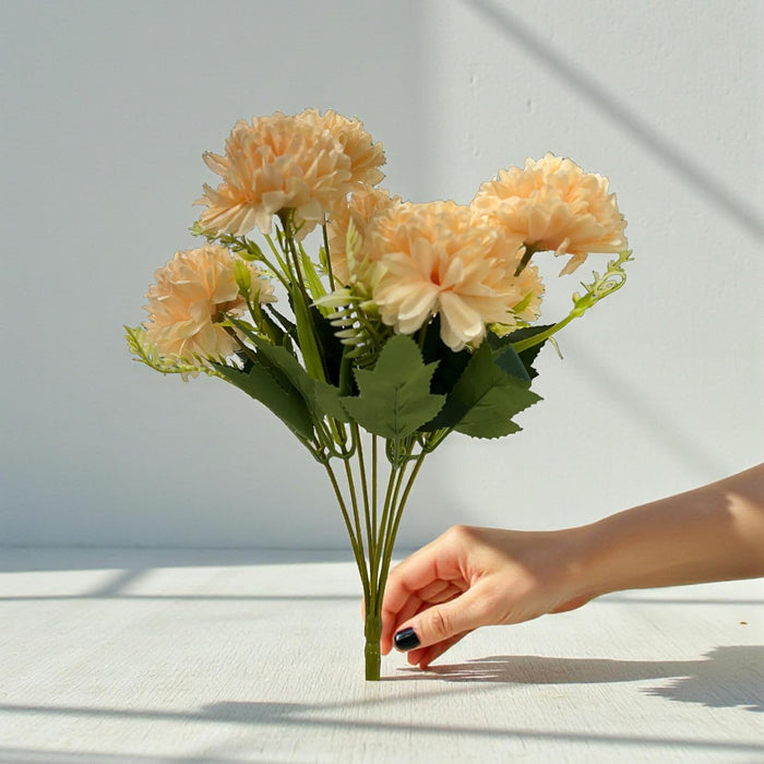 Art Street Artificial Flower Bunch| Silk Peach Hydrangea Flower for Home|