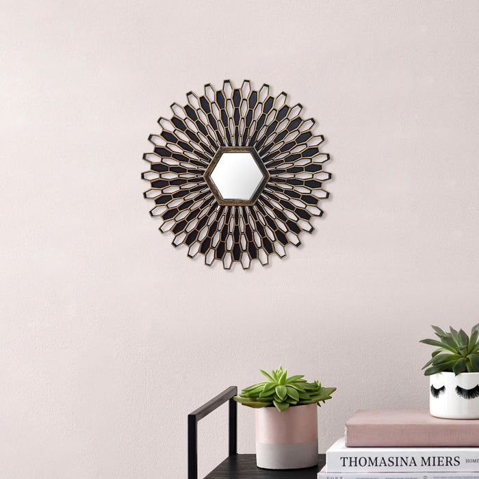 Art Street Decorative Wall Framed Mirror for Living Room Round Brown (10x10 Inch)