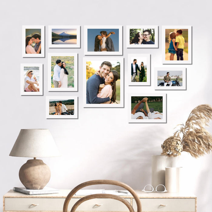Family Photo Frame Set of 12 for Wall Decor, Wooden Finish Collage Picture Frames for Living Room, Bedroom, Multi-Size Wall Hanging Gallery Frame Set, (7 Set 4x6, 4 Set 6x8, 1 Set 8x10 Inch)