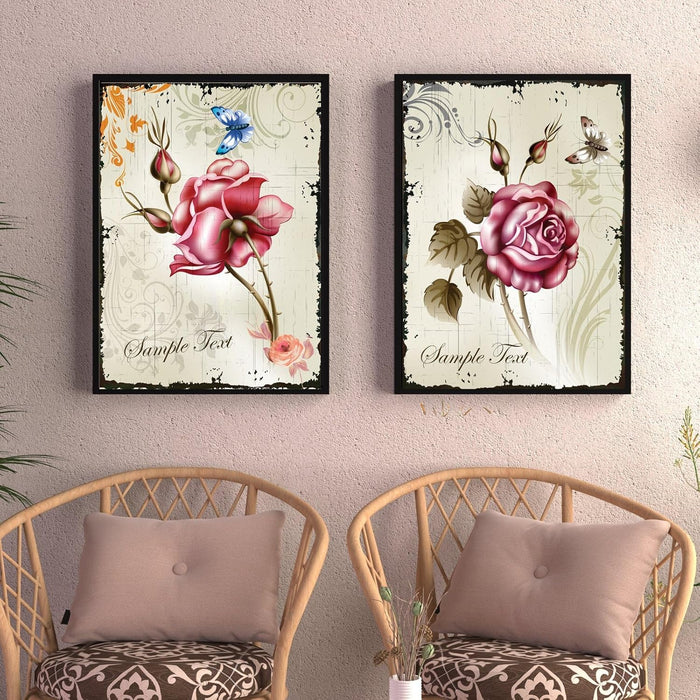 Azalea Jardin wild apple Portfolio Wall Art Canvas Painting for Home Decoration (Set of 2, 17 x 23 Inches)