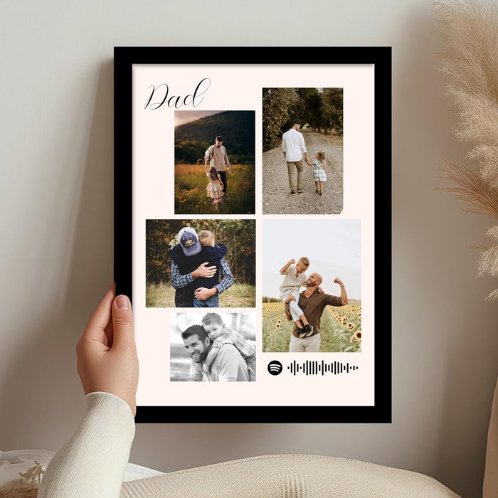 SNAP ART Customized Father's Day Gift for your DAD with Collage print along with Text, Photo Frame With Photo Upload (9.2x12.6 Inch)