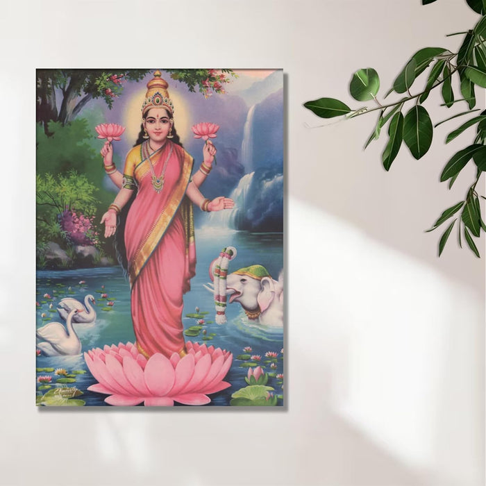 Spiritual Stretched Canvas Pooja room Temple Wall Art Print Painting on Stretched-Canvas (30x41 CM)