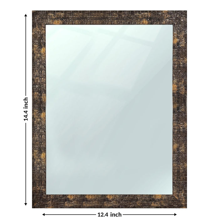 Decorative Wall Mirror/makeup mirror/Looking Glass Copper Color Flat Small Size Inner Size 10 x 12 inch, Outer Size 12 x 14 inch