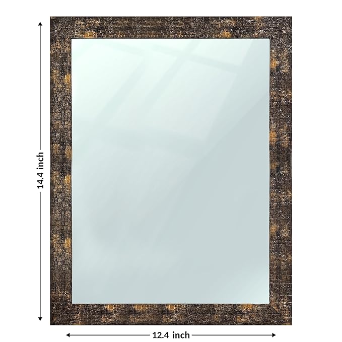 Decorative Wall Mirror/makeup mirror/Looking Glass Copper Color Flat Small Size Inner Size 10 x 12 inch, Outer Size 12 x 14 inch