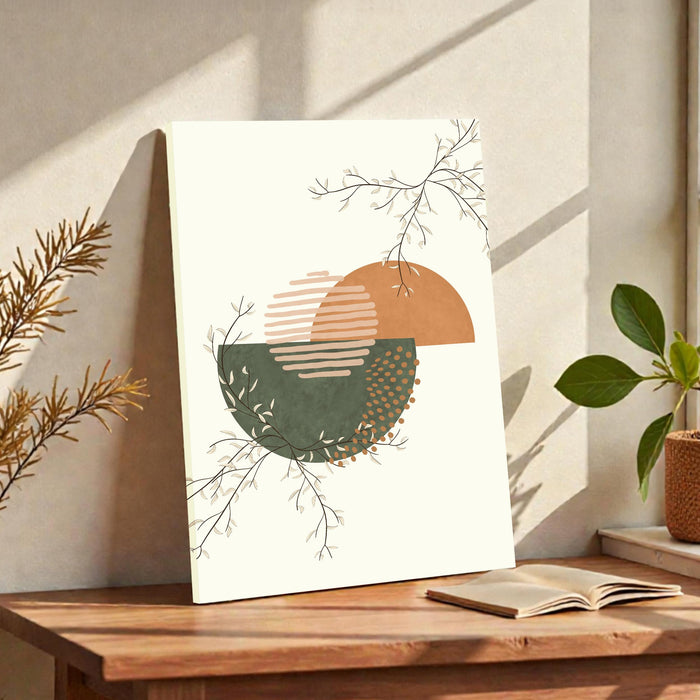 Abstract Botanical floral Stretched Canvas Wall Art Modern Boho Illustration Painting for Home & Office Wall Decor, (16x22 Inch)