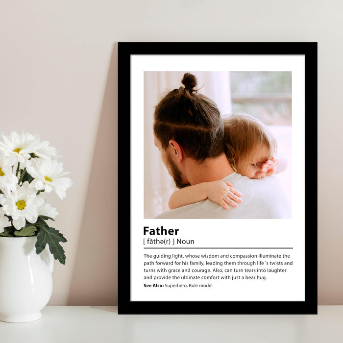 SNAP ART Personalised Gift For Father's Day Collage Customized One Photo Dad Photo Print with Quotes Frame (A4, 8.9x12.8 inch)