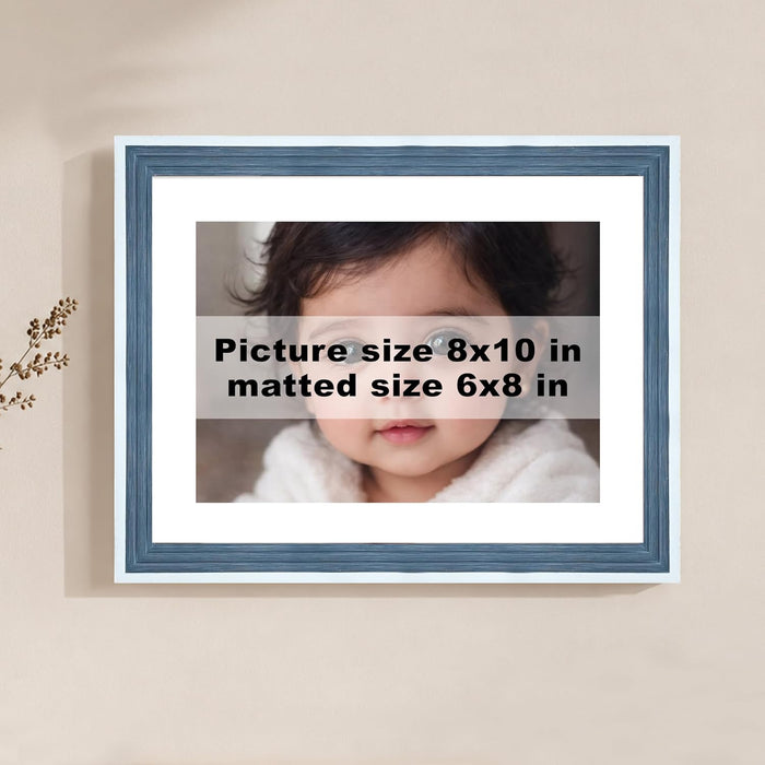 Luxury Photo Frame for living room, Modern Step Design Photo Frames for Photograph, Art Work, Kids Room (4x6 Inch, Blue)