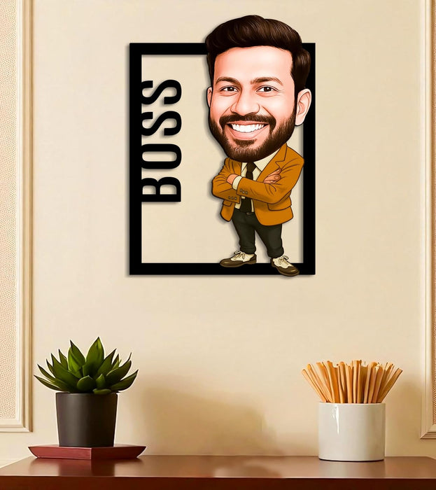 Personalized Caricature Gifts for Men Boss, Employee Friends, Brother, BFF, Boyfriend, Father Character Caricature Standee, Photo Frame Unique Design Customized Gift for Friends & Family