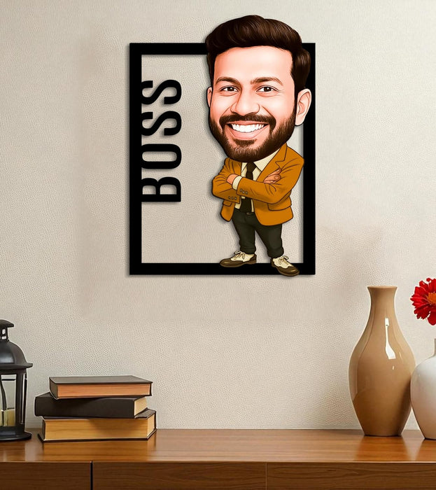 Personalized Caricature Gifts for Men Boss, Employee Friends, Brother, BFF, Boyfriend, Father Character Caricature Standee, Photo Frame Unique Design Customized Gift for Friends & Family