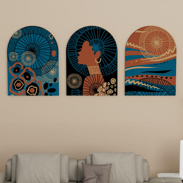 MDF Wall Art Prints Tropical leaf, Modern Home Décor (Set of 3, Size: 16x22 Inch)