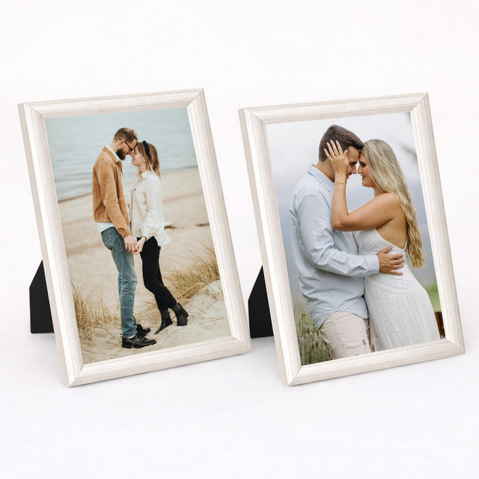Art Street Picture Table Photo Frame Set of 2 for Bedroom, Tabletop Frames with Stand, Modern Farmhouse Photo Frames for Couples, Weddings, Home Decor, Portrait or Landscape Display (Beige,5x7 Inch)