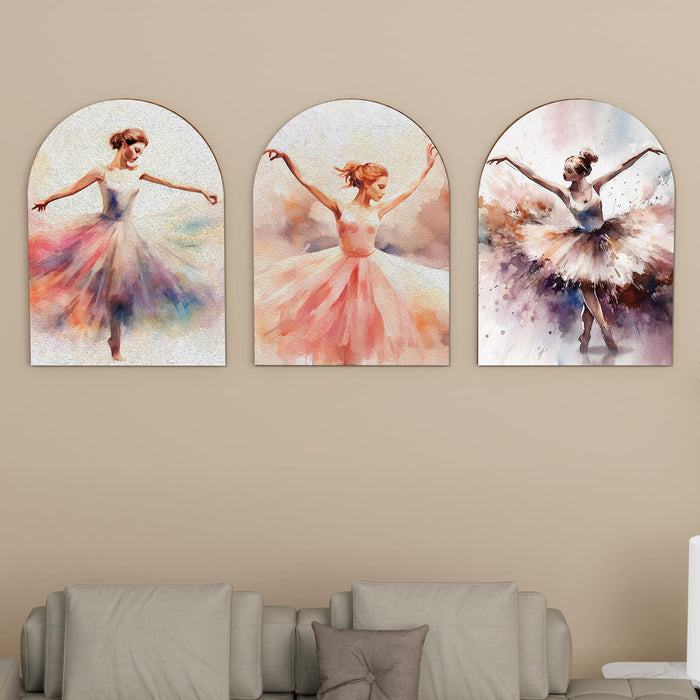 MDF Wall Art Prints Tropical leaf, Modern Home Décor (Set of 3, Size: 16x22 Inch)