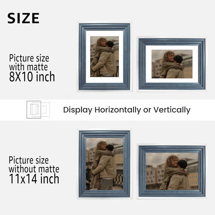 Art Street Premium Photo Frame for living room, Classic Aesthetic Design Photo Frames for Photograph, Art Work, Kids Room Set of 9 (11x14 Inch, Blue)