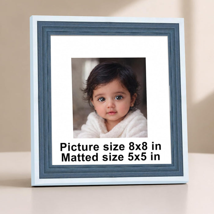 Luxury Photo Frame for living room, Modern Step Design Photo Frames for Photograph, Art Work, Kids Room (4x6 Inch, Blue)