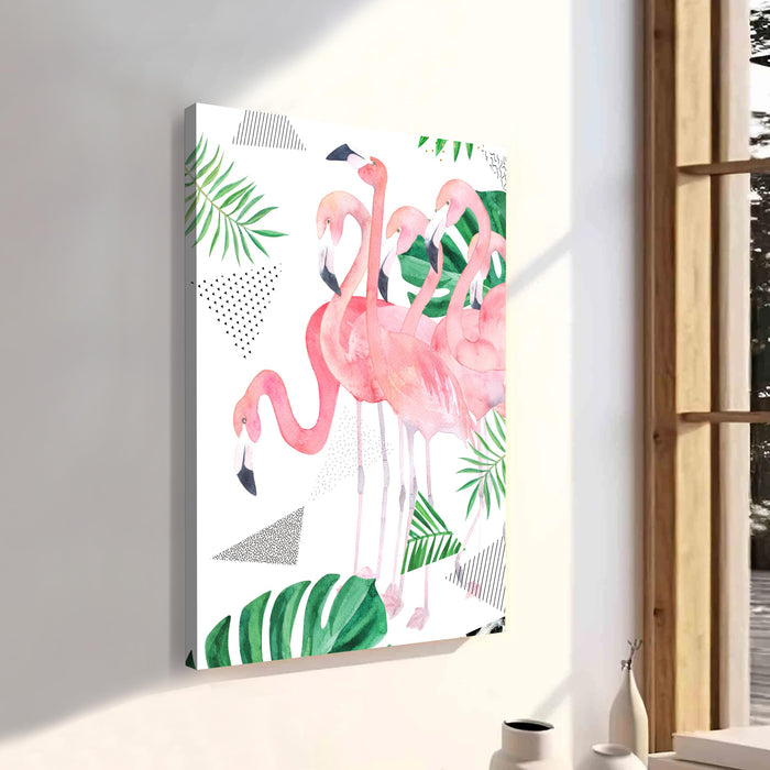Painting Mantra Art Flamingo Stretched Canvas Art Print, Painting | Digital Print On Stretched-Canvas | Suits for Living Room, Bed Room, Hallways, Office (30x41 CM)