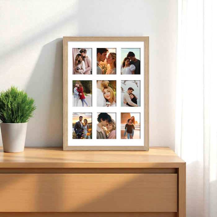 Photo Frame Collage 7x10 cm Photos Display 9 Openings Wall Mounting Home Décor, Photo-Frame (34x44 cm)