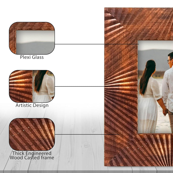 Photo Frame for Tabletop | Plexiglass, Frame for Home and Office Decoration (Brown, 4x6 Inch)