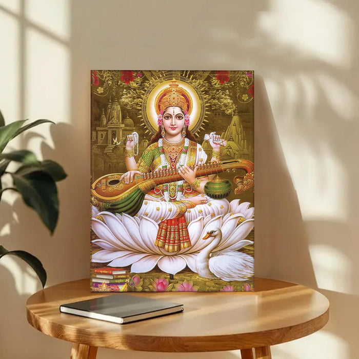 Spiritual Stretched Canvas Pooja room Temple Wall Art Print Painting on Stretched-Canvas (30x41 CM)