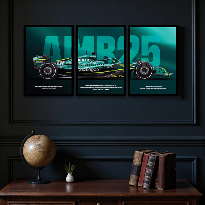 PAINTINGMANTRA Framed Racing Car Painting for Men | Modern Race Car Wall Art Painting for Bedroom, Living Room, Office and Home Wall Decoration (Set of 3, 33x45 cm)