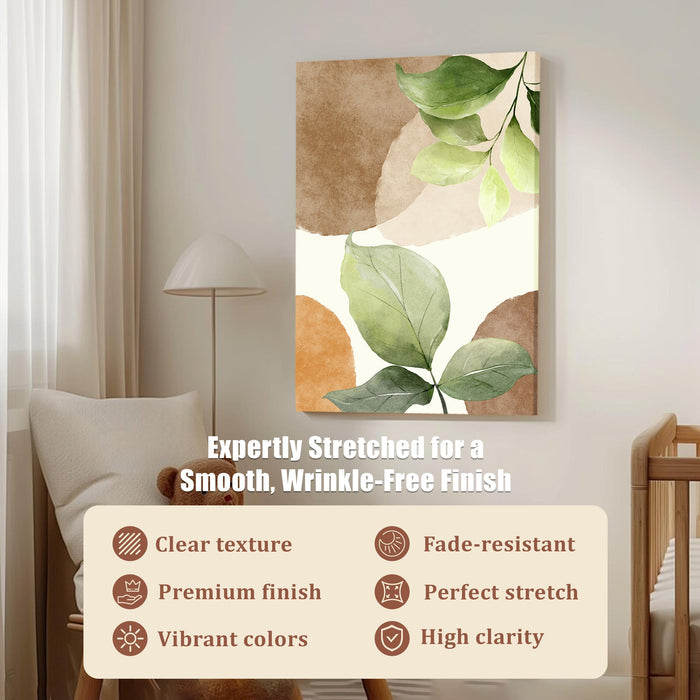PAINTINGMANTRA Abstract Botanical desert Stretched Canvas Wall Art Modern Boho Illustration Painting for Home & Office Wall Decor, (16x22 Inch)