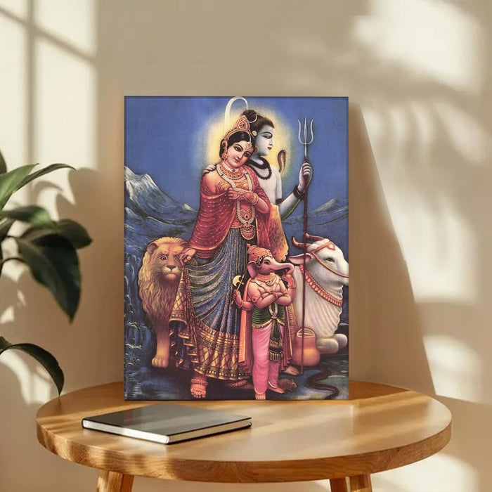 Spiritual Stretched Canvas Pooja room Temple Wall Art Print Painting on Stretchd-Canvas Suits for Pooja-room, Mandir, Hallways, Living Room, Office (30x41 CM)