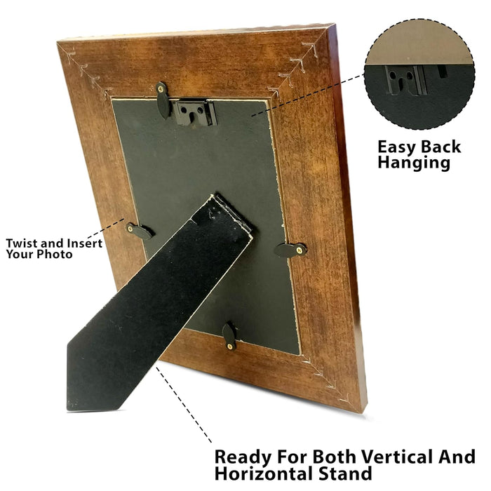 Photo Frame for Tabletop | Plexiglass, Frame for Home and Office Decoration (Brown, 4x6 Inch)