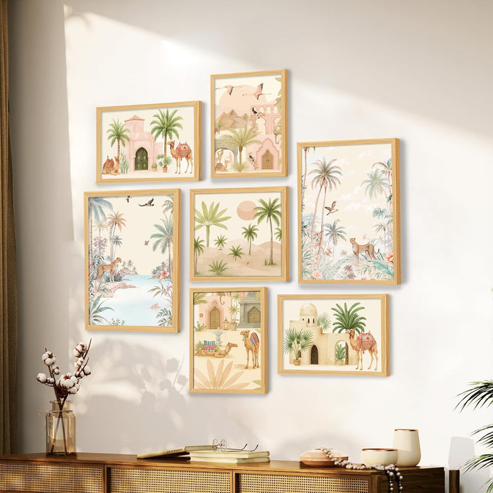 Animals Botanicals traditional Indian Art Wall Art Print Paintings, Set of Digital Framed Painting 30x42, 21x30, 30x30 cm