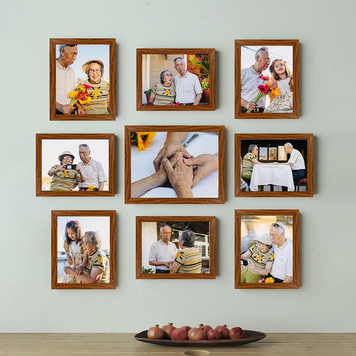 Wall Photo Frame Set of 8 | Gallery Wall Collage Picture Frames | Family Photo Display for Home Decor | Wall Hanging | 8x8 & 8x12 Inch