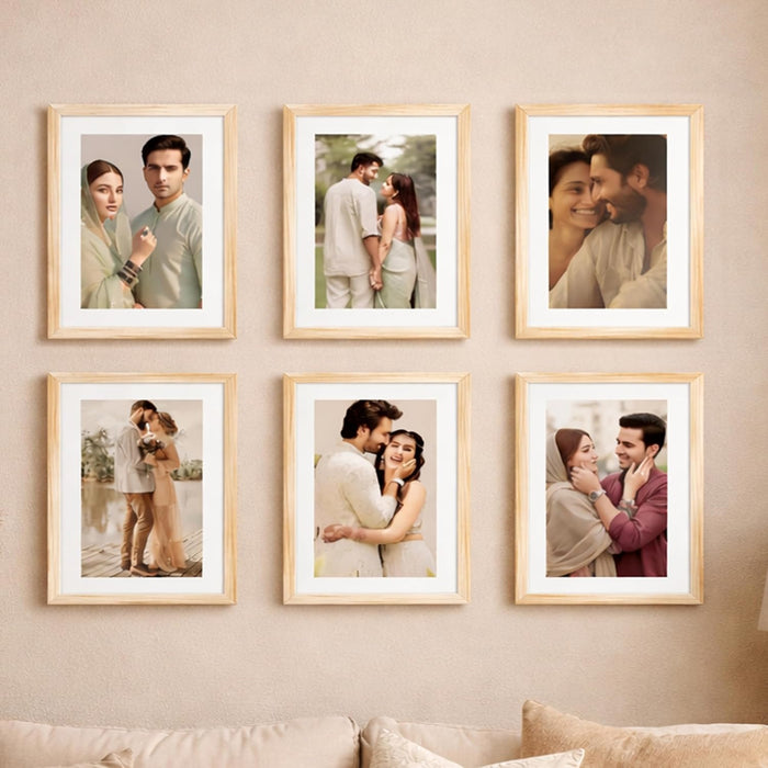 Premium White Photo Frame Set of 6 for Living Room | Classic Wooden Picture Frames for Photos, Artwork & Kids Room | Wall Décor (8x10 Inch)