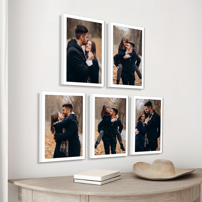 Art Street A4 Size Photo Frame For Wall Set of 5 White Picture Frame For Home and Office Decoration, Size -8x12 Inches