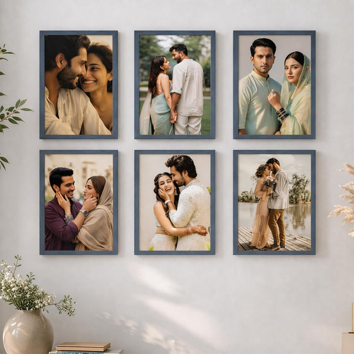 Premium White Photo Frame Set of 6 for Living Room | Classic Wooden Picture Frames for Photos, Artwork & Kids Room | Wall Décor (8x10 Inch)
