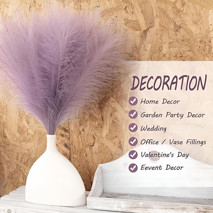Artificial Pampas Grass for Decoration, Pink Blush Faux, Non-Shedding Feather Grass Pack of 4 | Gradient Pampas Grass | (18 Inch)