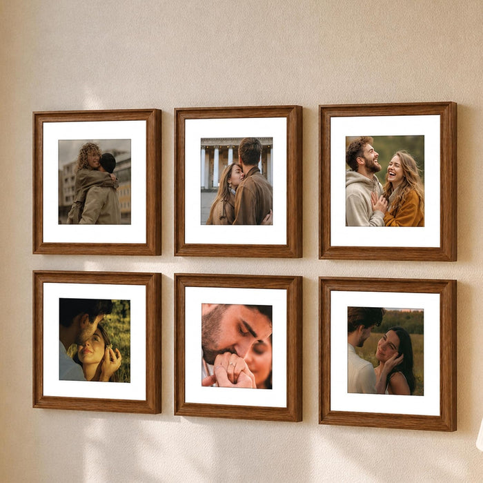 Premium White Photo Frame Set of 6 for Living Room | Classic Wooden Picture Frames for Photos, Artwork & Kids Room | Wall Décor (8x10 Inch)
