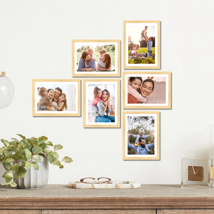 Art Street Family Photo Frame Set of 6 for Wall Decor, Wooden Finish Collage Picture Frames for Living Room, Bedroom & Home Decoration, Multi-Size Wall Hanging Gallery Frame Set, (Size, 4x6 Inch)