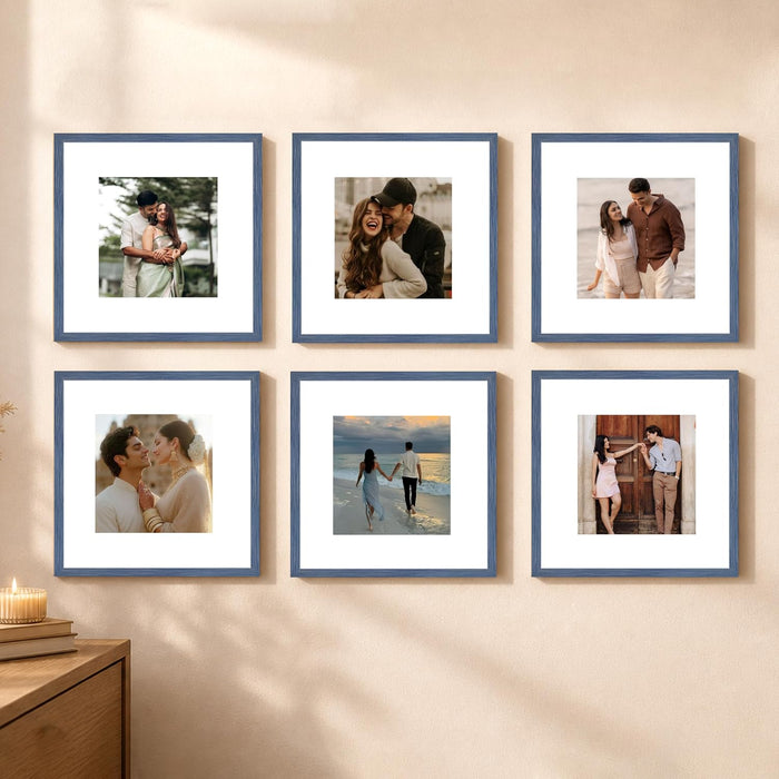 Premium White Photo Frame Set of 6 for Living Room | Classic Wooden Picture Frames for Photos, Artwork & Kids Room | Wall Décor (8x10 Inch)