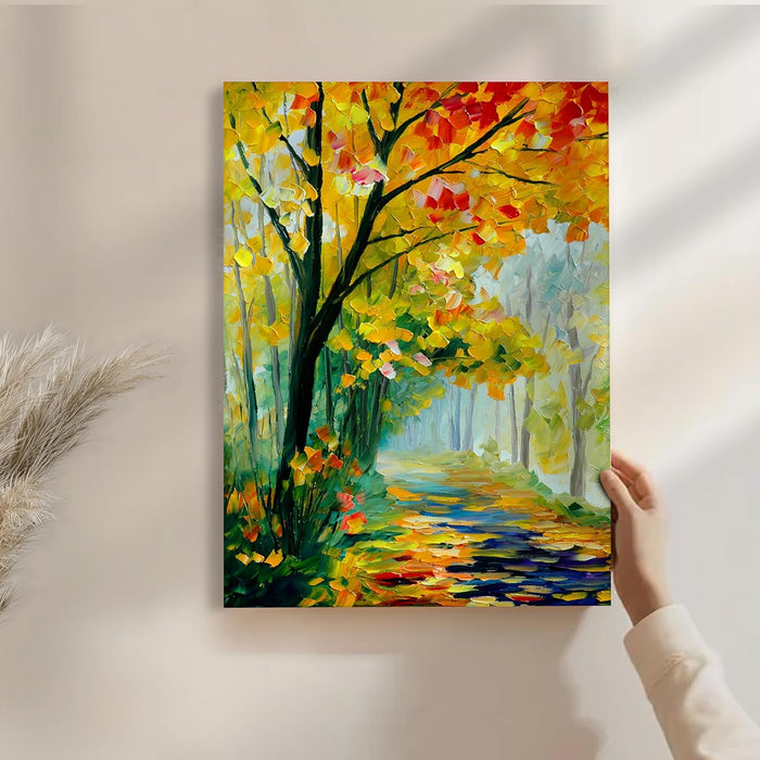 Beautiful Autumn Floral Theme Stretched Canvas Painting Art Print | Digital Print On Stretched-Canvas (30x41 CM)
