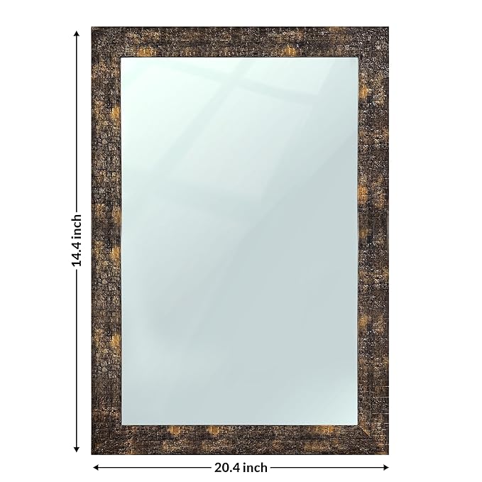 Decorative Wall Mirror/makeup mirror/Looking Glass Copper Color Flat Small Size Inner Size 10 x 12 inch, Outer Size 12 x 14 inch