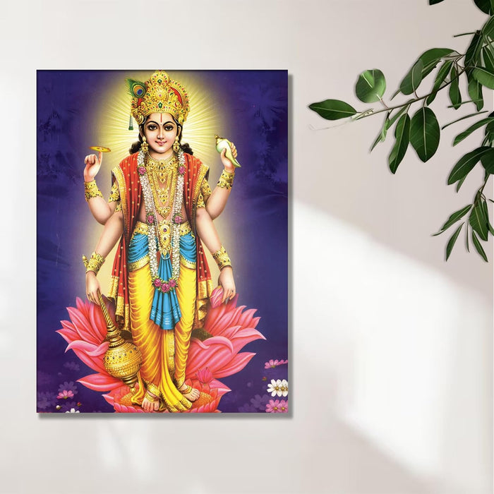 Spiritual Stretched Canvas Pooja room Temple Wall Art Print Painting on Stretched-Canvas (30x41 CM)