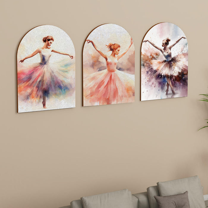 MDF Wall Art Prints Tropical leaf, Modern Home Décor (Set of 3, Size: 16x22 Inch)