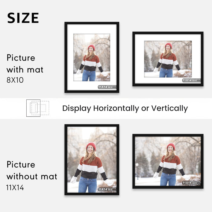 Art Street Premium Photo Frame for living room, Classic Aesthetic Design Photo Frames for Photograph, Art Work, Kids Room Set of 9 (11x14 Inch, Black)