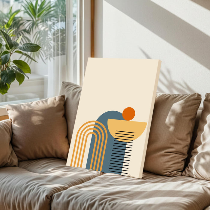 Abstract Smooth wrinkle Stretched Canvas Wall Art Modern Boho Illustration Painting for Home & Office Wall Decor, (16x22 Inch)