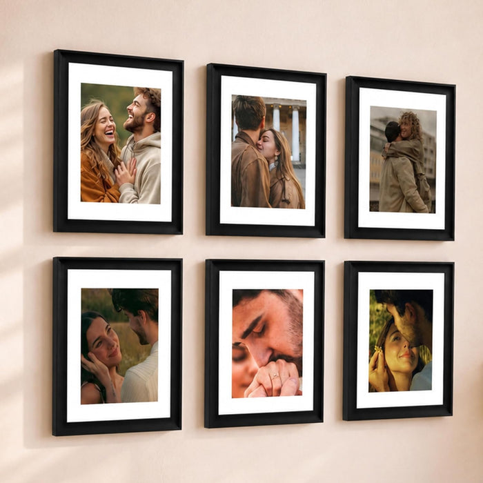 Premium White Photo Frame Set of 6 for Living Room | Classic Wooden Picture Frames for Photos, Artwork & Kids Room | Wall Décor (8x10 Inch)