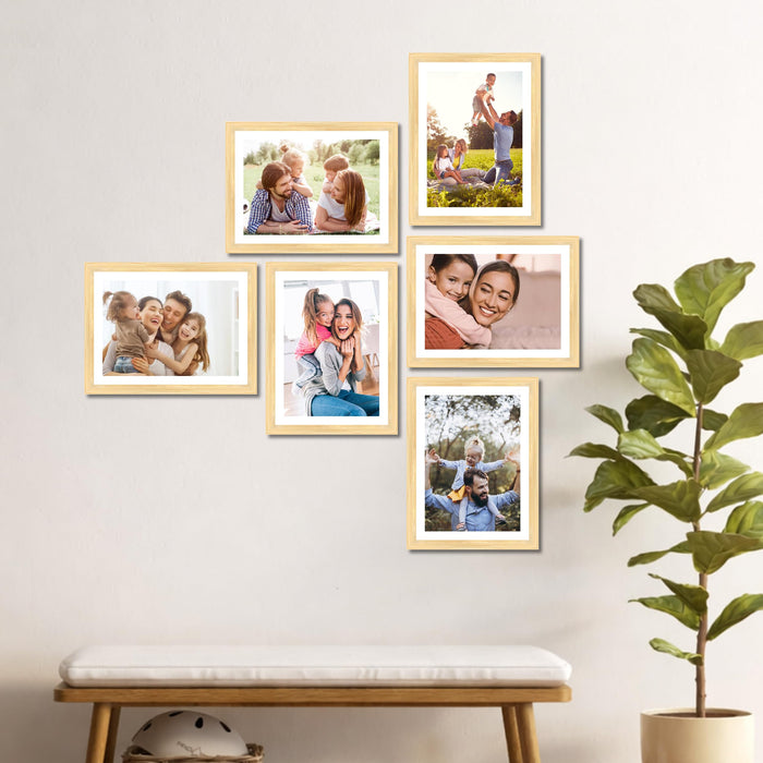 Art Street Family Photo Frame Set of 6 for Wall Decor, Wooden Finish Collage Picture Frames for Living Room, Bedroom & Home Decoration, Multi-Size Wall Hanging Gallery Frame Set, (Size, 4x6 Inch)